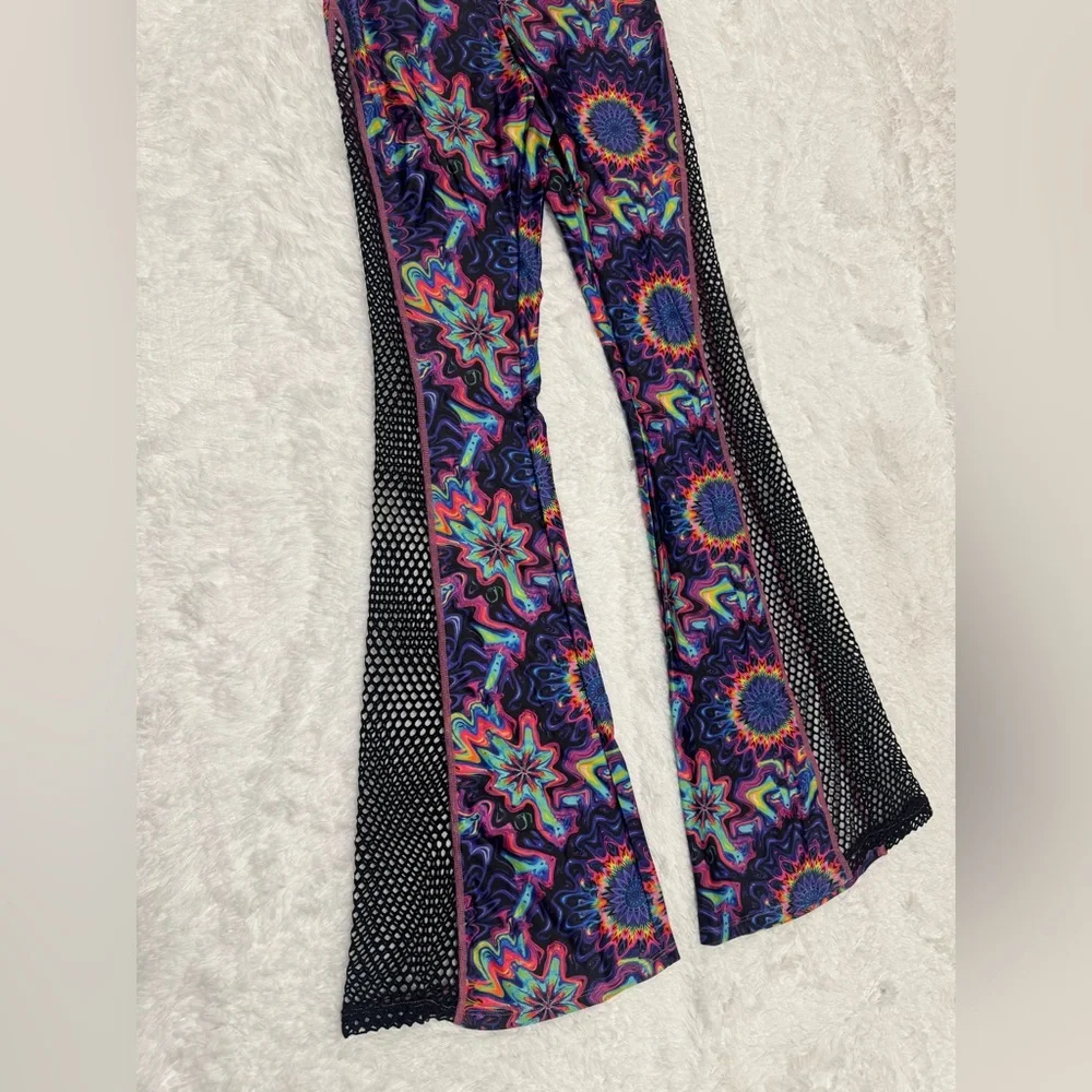 New Xs trippy hippy pants leggings festival rave boho hippie tye dye stretch - Picture 3 of 5